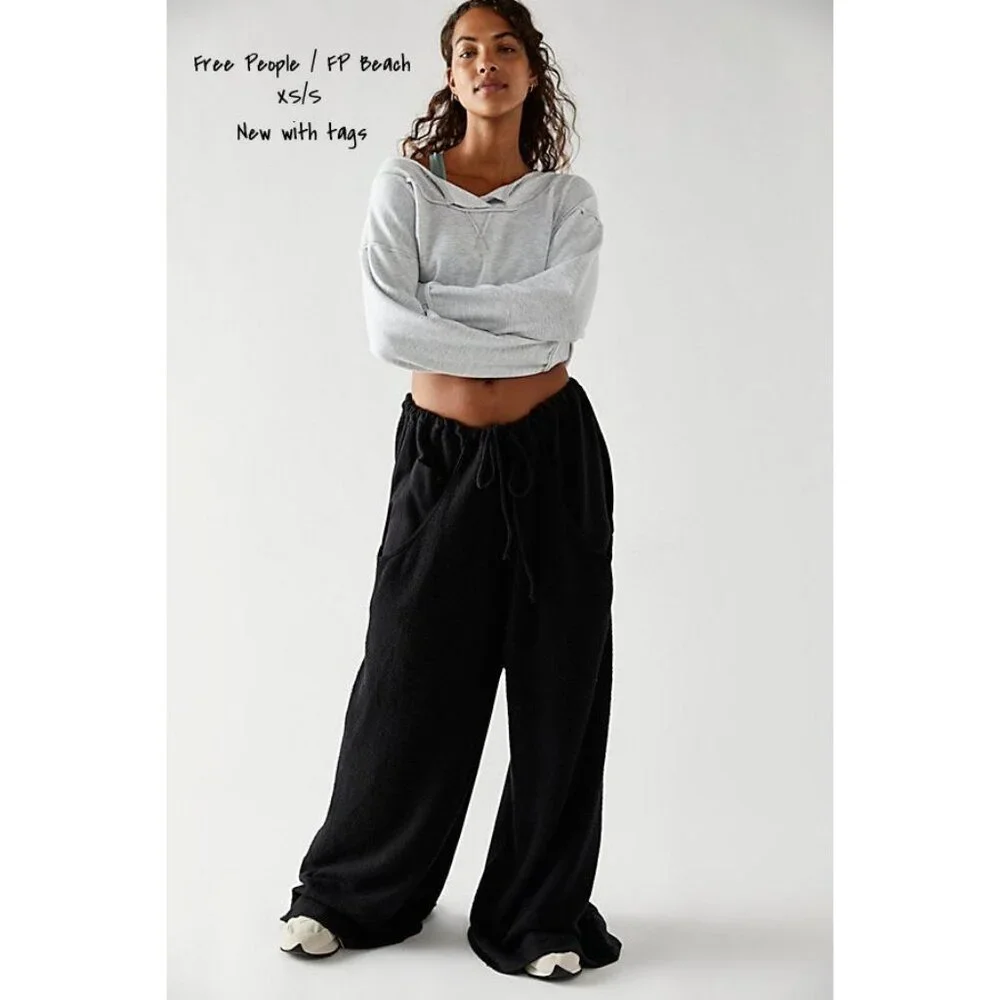 Free People Zander Black Wide Leg Pants Women's XS/S - New with Tags - Picture 1 of 2